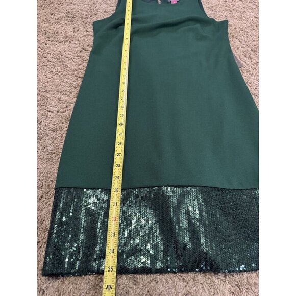 NWT VINCE CAMUTO Green Sequin Lined Stretch Sleeveless Sheath Dress Sz 6 $148 - Picture 10 of 10